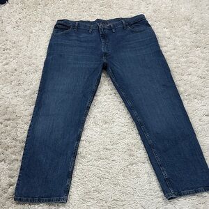 WRANGLER Men’s Retro Streetwear Dark Blue Straight-Leg Jeans Sz 44x30